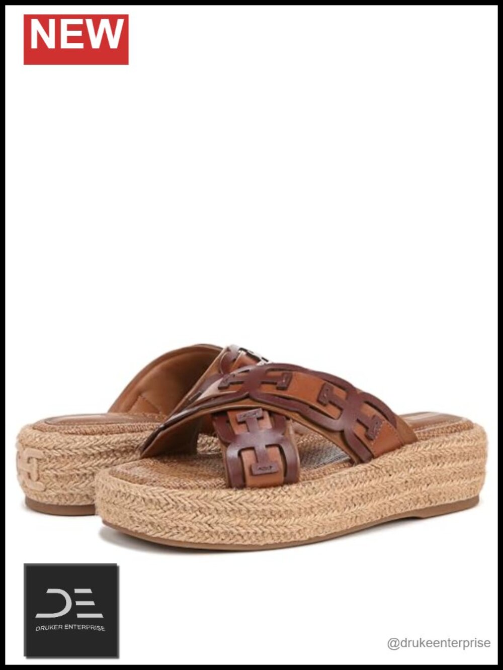 Crisscross Platform Sandal with Woven Flatform Soles Slip-On